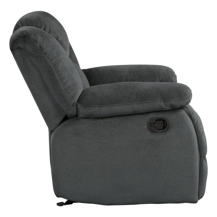 Laurelton Charcoal Textured Plush Microfiber Glider Reclining Chair