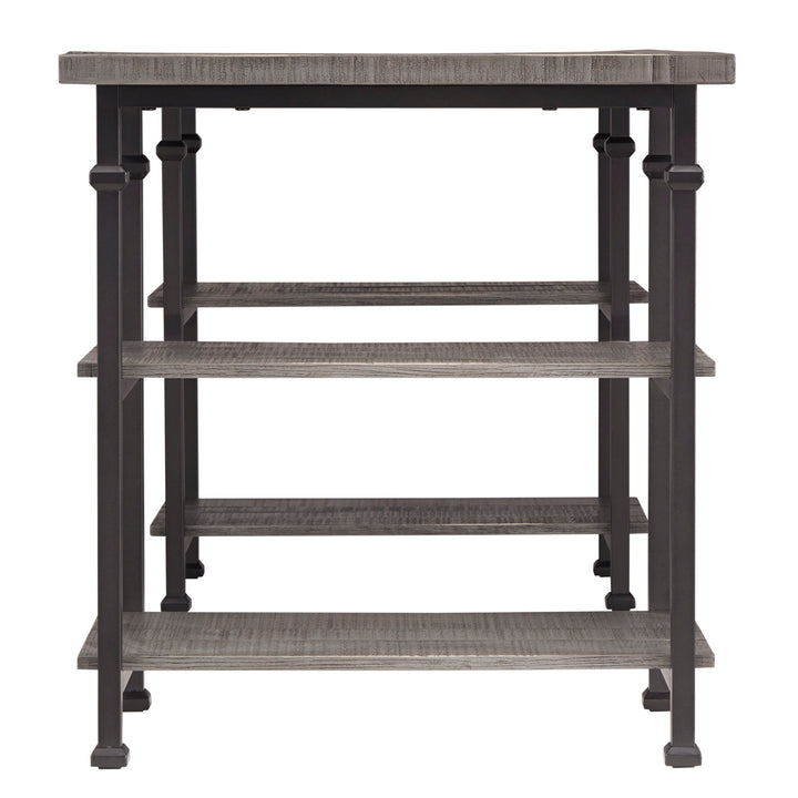 Vintage Industrial Storage Desk - Grey Finish