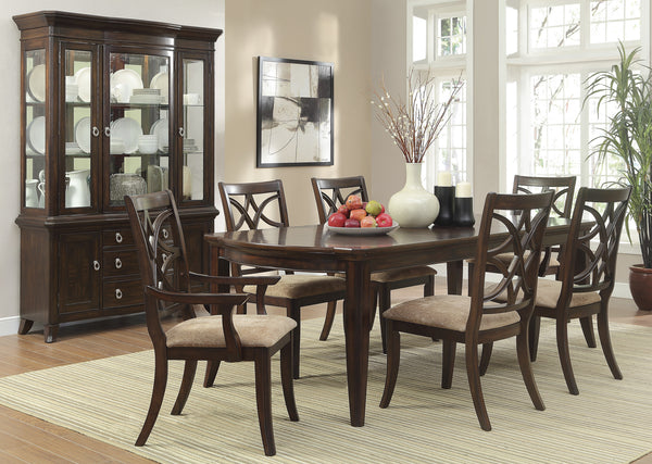 Keegan Rich Brown Cherry Finish Dining Table 68"-96" with Leaves