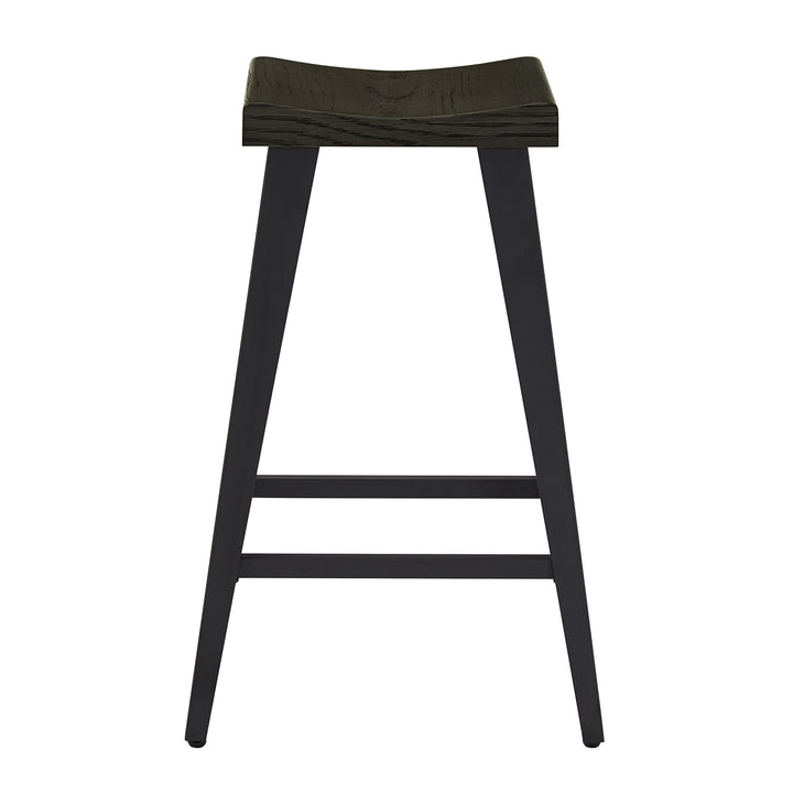 Black Finish Counter Height Stool (Set of 2)