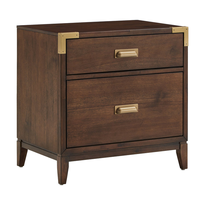 26" Wide 2 - Drawer Campaign Nightstand