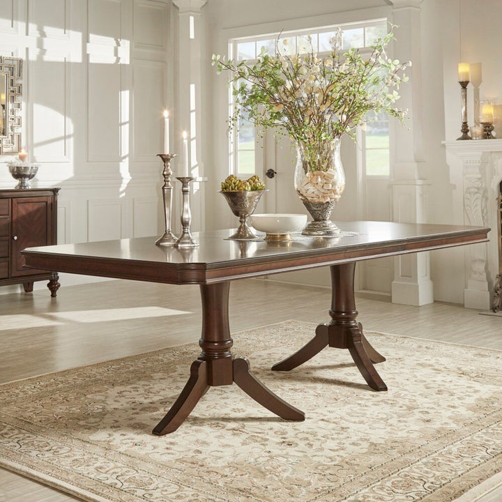 Espresso Pedestal Extending Dining Table