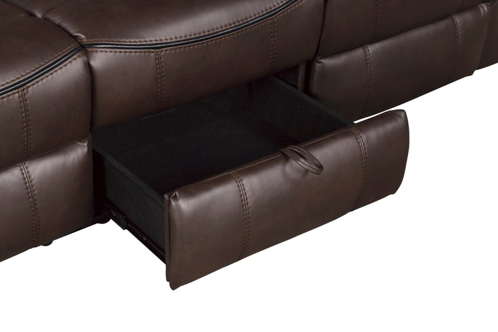 Double Reclining Sofa with Center Drop-Down Cup Holders, Receptacles, Hidden Drawer & Usb Ports