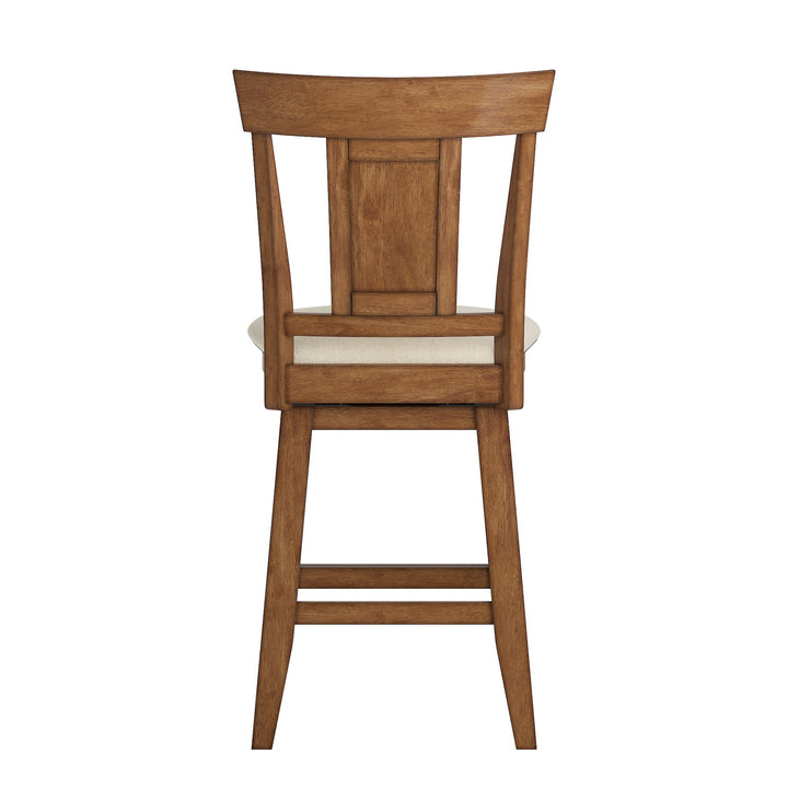 Panel Back Counter Height Wood Swivel Chair - Oak Finish