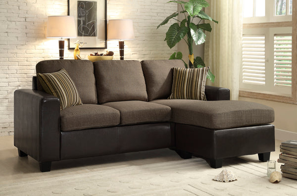 Slater Greyish Brown Fabric Reversible Sofa Chaise