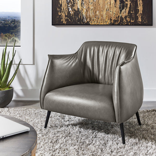 Leather Gel Accent Chair - Gray