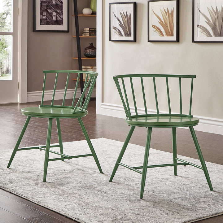 Low Back Windsor Classic Dining Chairs (Set of 2) - Meadow Green