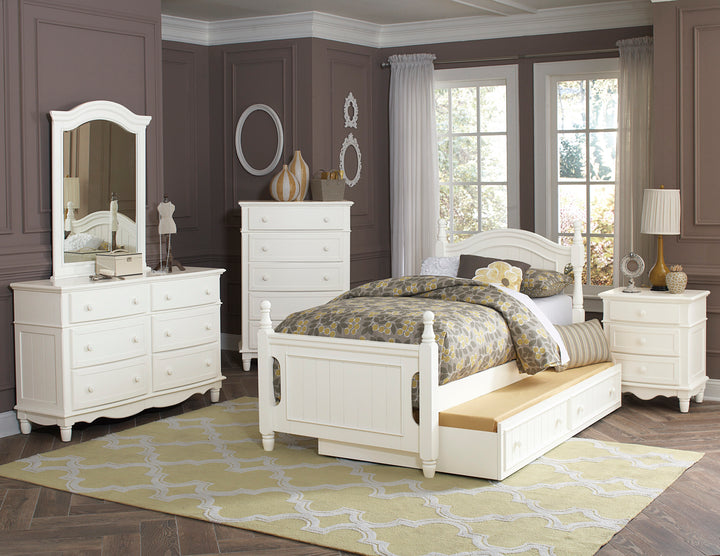 Clementine Bright White Finish Twin Trundle (Mtl)