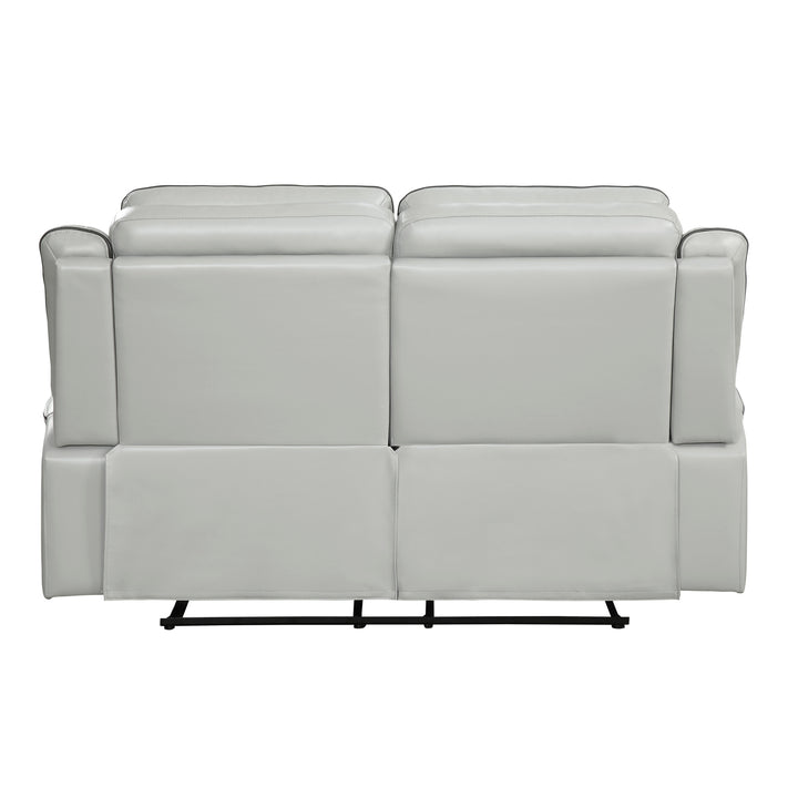 Double Lay Flat Reclining Loveseat, Light Grey