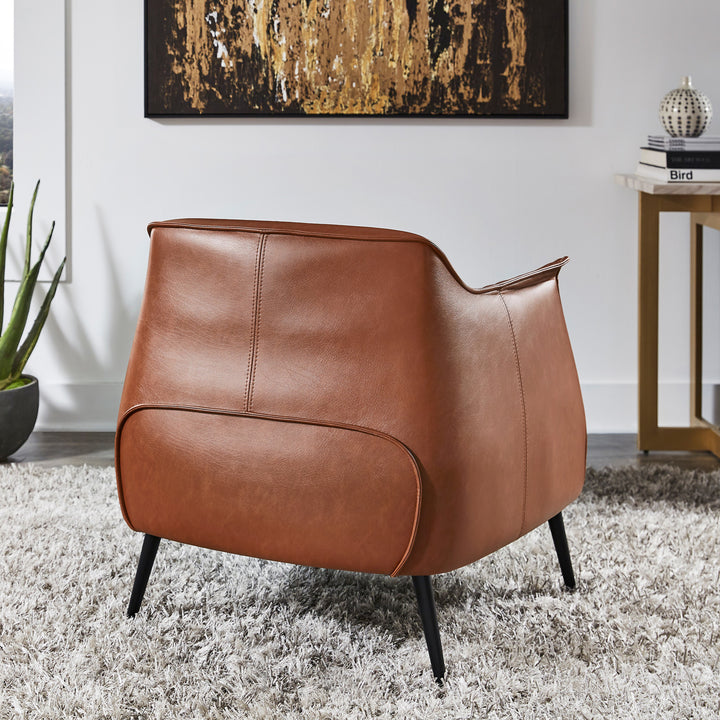 Leather Gel Accent Chair - Brown