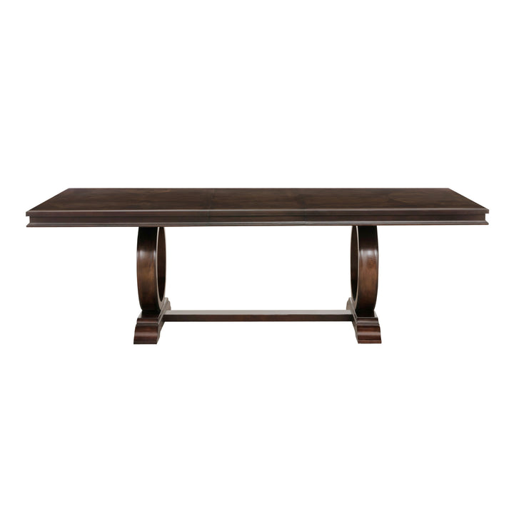 Wood Extendable Trestle Base Dining Table