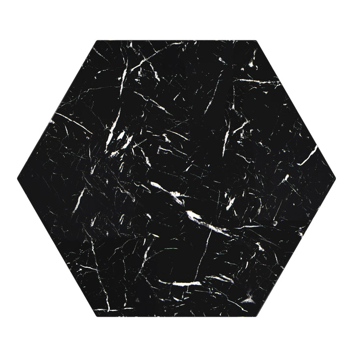 Faux Marble Table - Black, Hexagon, End and Coffee Table Set