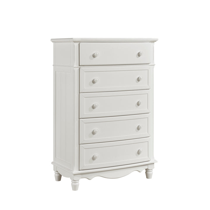 Clementine Bright White Finish Chest (Mtl)