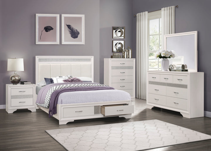 King Platform Bed with Footboard Storage