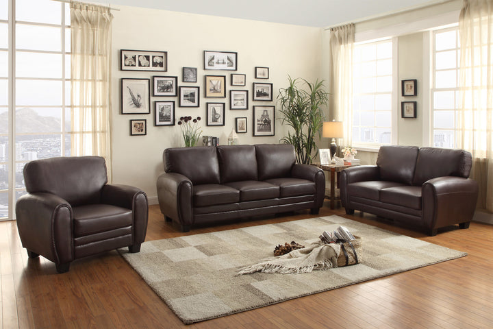 Rubin Dark Brown Bonded Leather Sofa