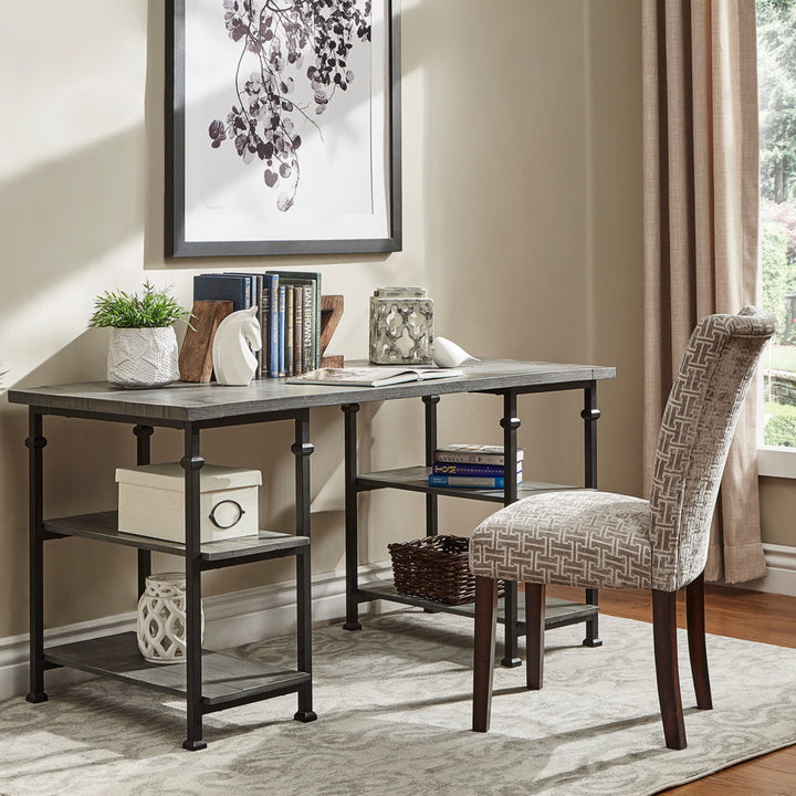 Vintage Industrial Storage Desk - Grey Finish