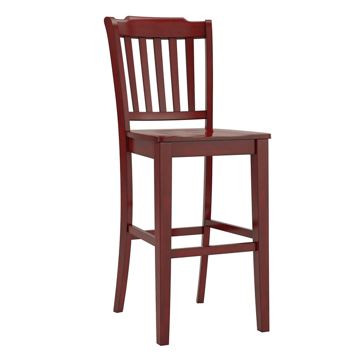 Slat Back Bar Height Chairs (Set of 2) - Antique Berry Finish