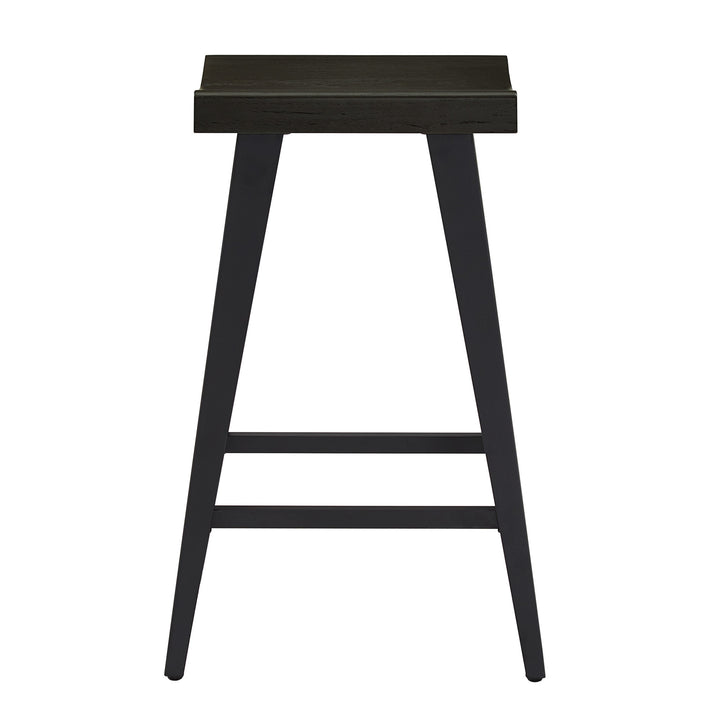 Black Finish Counter Height Stool (Set of 2)