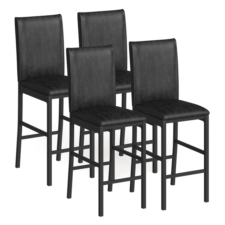 Metal Upholstered Counter Height Chairs (Set of 4)