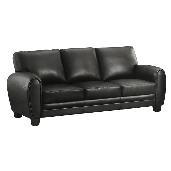 Rubin Black Bonded Leather Sofa