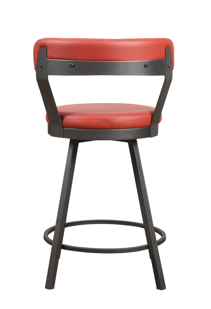 Set Of 2, Counter Height Chair, Red Pu