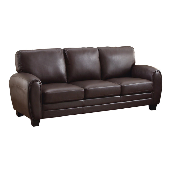 Rubin Dark Brown Bonded Leather Sofa