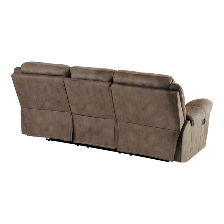 Double Reclining Sofa with Center Drop-Down Cup Holders, Receptacles, Hidden Drawer & Usb Ports