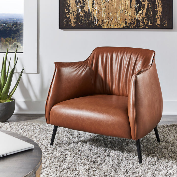 Leather Gel Accent Chair - Brown