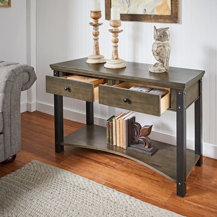 Wood Finish Sofa Table - Antique Gray