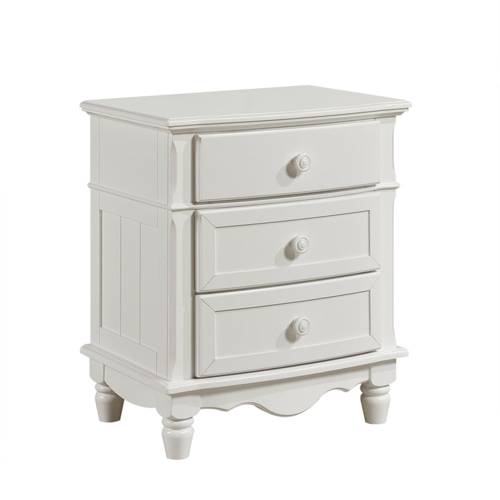 Clementine Bright White Finish Nightstand (Mtl)