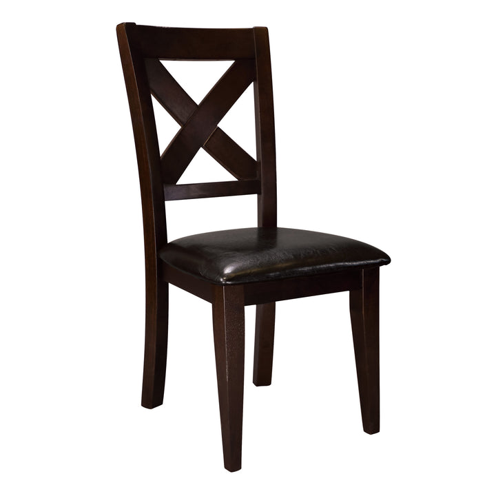 Set Of 2, Crown Point Warm Merlot Finish Pu Side Chair