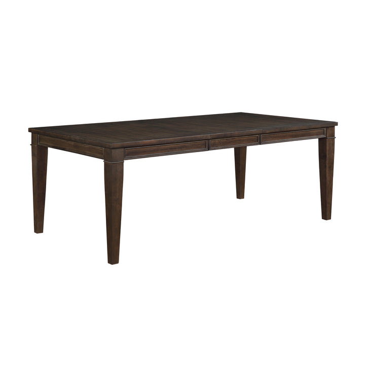 Dark Brown Finish Dining Table 60"-78" with Leaf