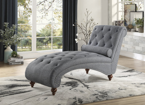 Chaise with Nailhead & Pillow