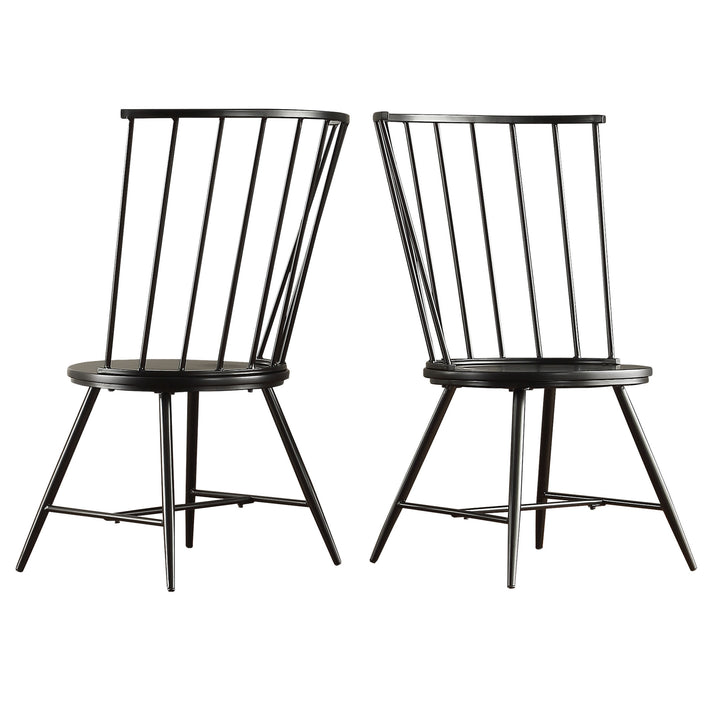 High Back Windsor Classic Dining Chairs (Set of 2) - Black