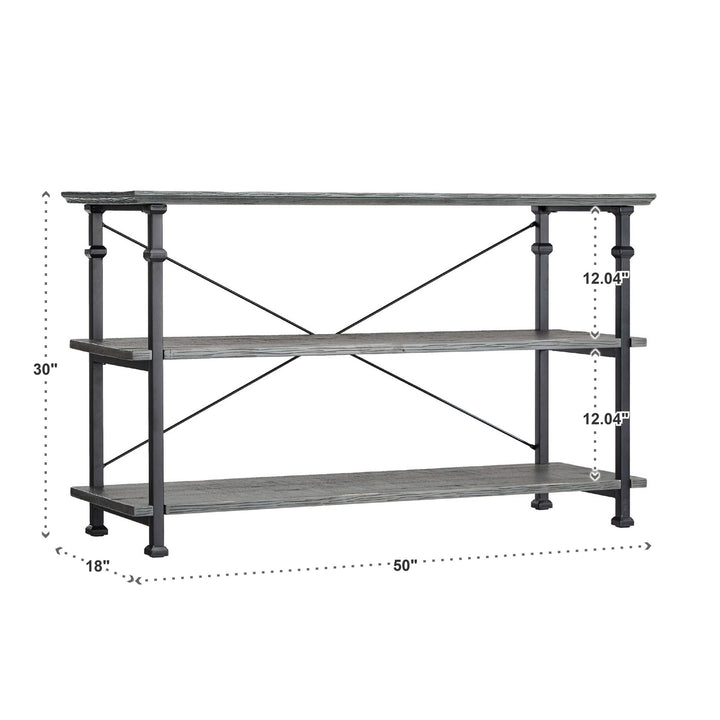 Vintage Industrial TV Stand - Gray Finish