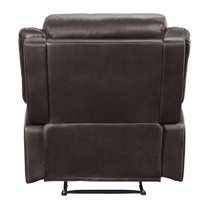 Lay Flat Reclining Chair, Dark Brown Polished Microfiber