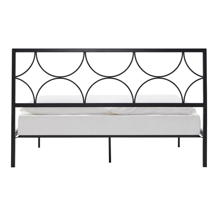 Metal Platform Bed with Twinkling Star Headboard - Black, King