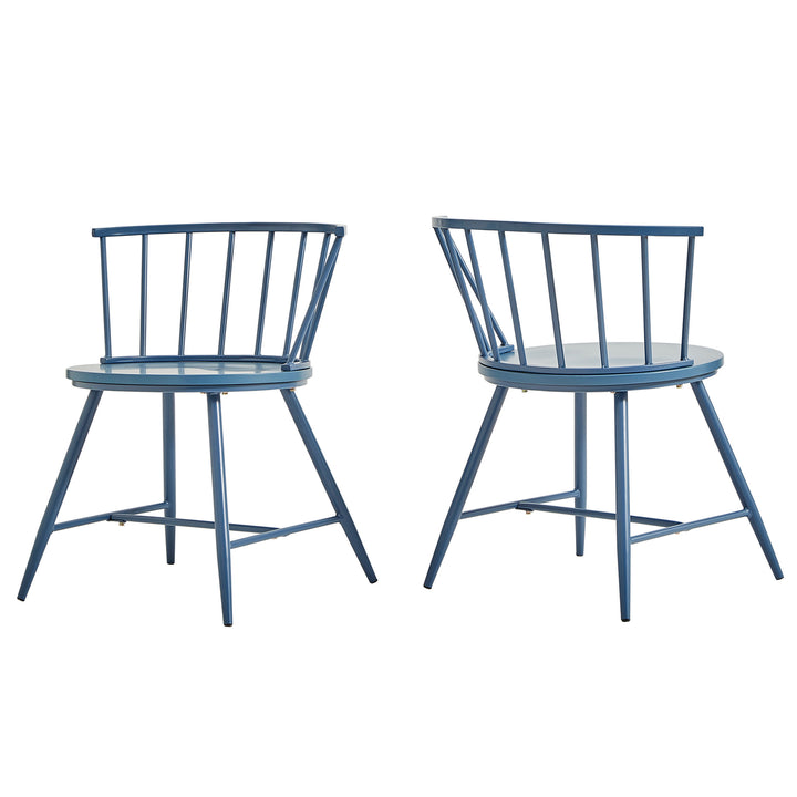 Low Back Windsor Classic Dining Chairs (Set of 2) - Blue Steel