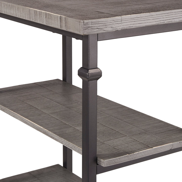 Vintage Industrial Storage Desk - Grey Finish