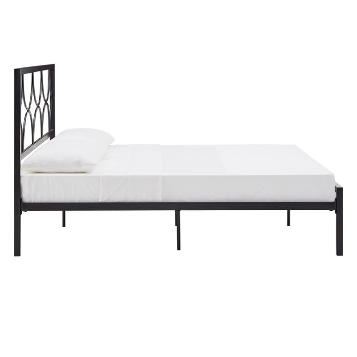 Metal Platform Bed with Twinkling Star Headboard - Black, King