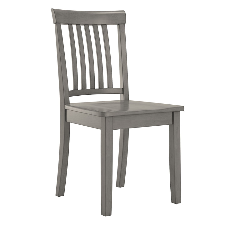 Two-Tone Round 5-Piece Dining Set - Antique Gray Finish, Mission Back Chairs