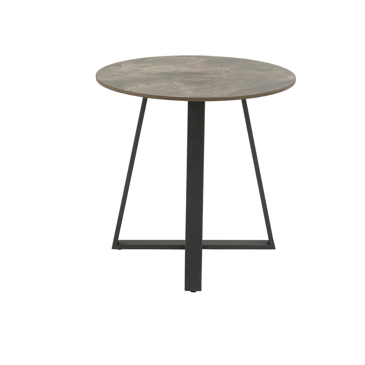 Glossy Sintered Stone with Gray Metal Base Table - Coffee and End Table Set